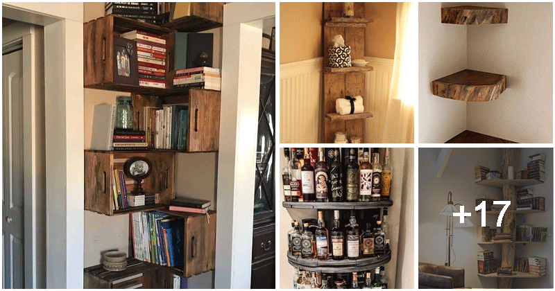 21 ideas for DIY corner shelves
