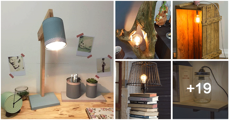 24 inspirational DIY ideas for lamps and chandeliers made from old household items