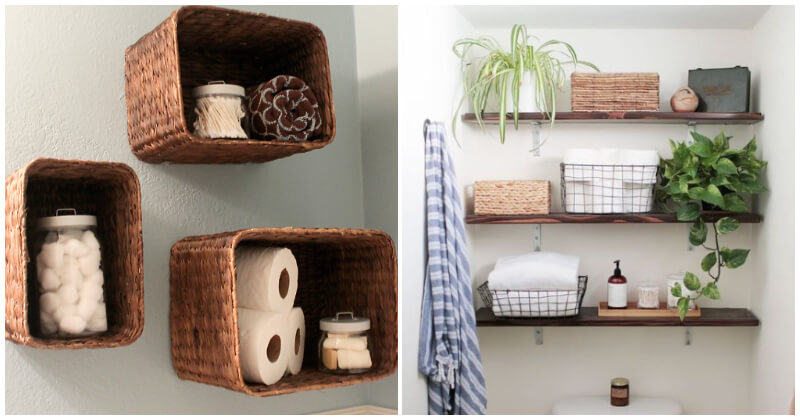 Creative and cool ideas for DIY bathroom shelves