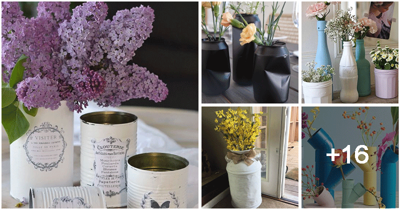 21 ideas for recycled DIY flower vases