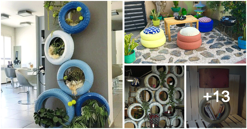 Easy to make old tire home decor ideas