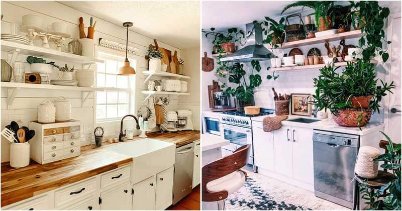 30 great ideas to make kitchen shelves - 101
