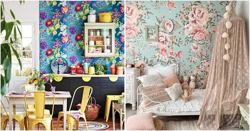 25 appealing floral wallpaper decoration ideas for your rooms