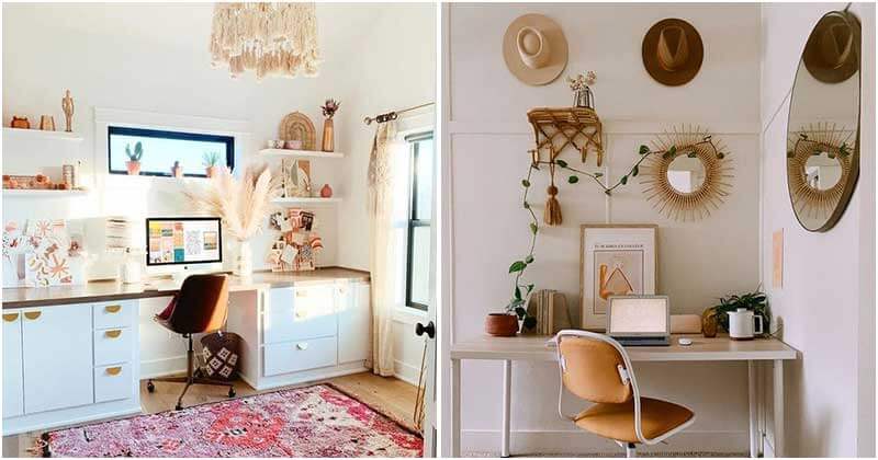 30 floppy and sophisticated boho chic home office ideas