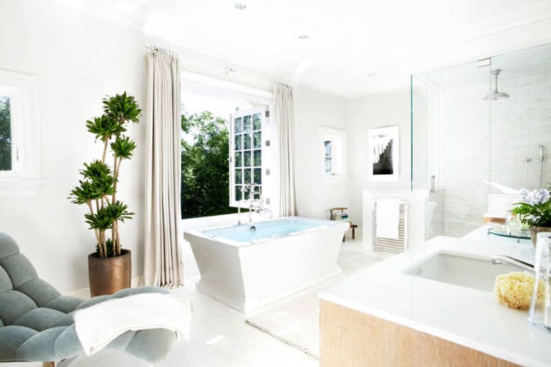 30 Refreshing decorating ideas for your bathroom with plants - 85