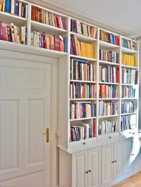 Door bookcases and cabinets are great for storage and save a lot of space