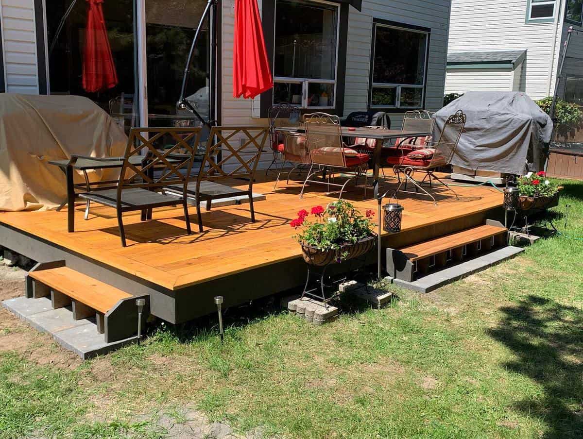 Tan covered outdoor barbecue area 