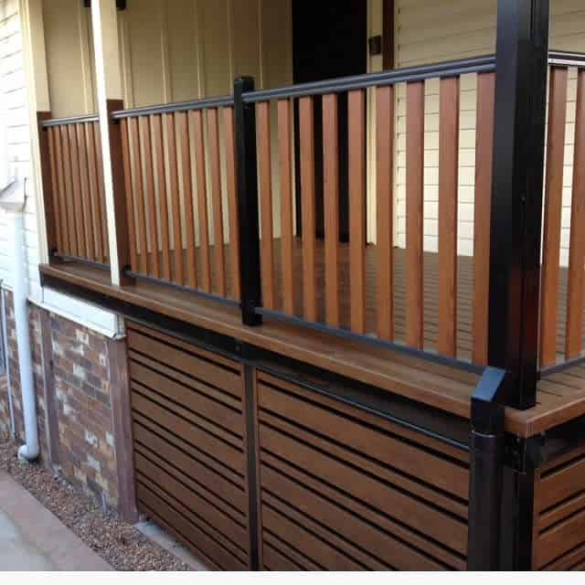 two-tone brown and black exterior deck 