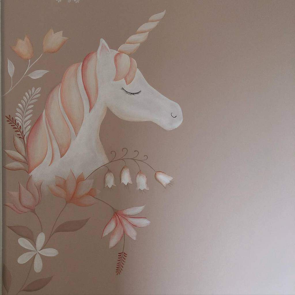 Hand painted unicorn mural 