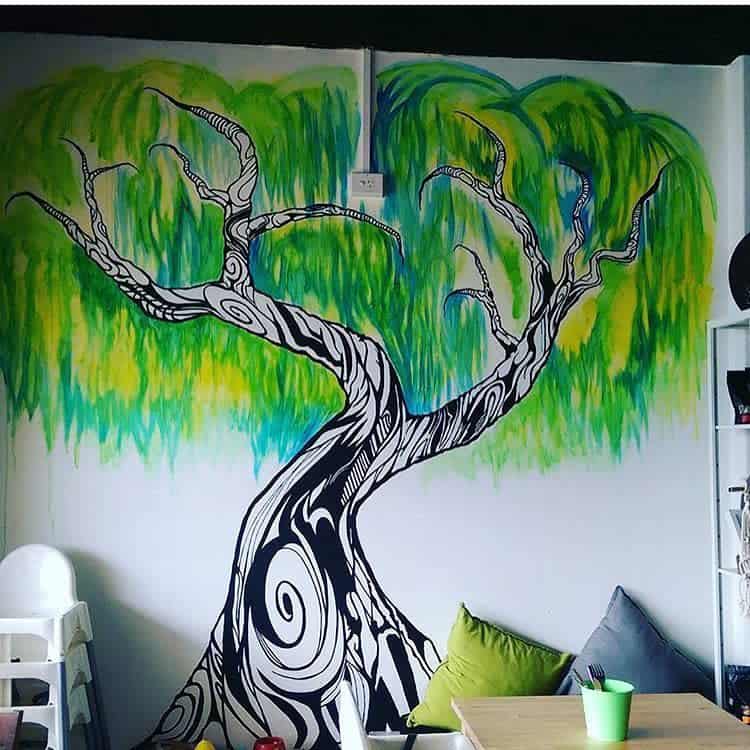 Children's tree mural for bedroom 