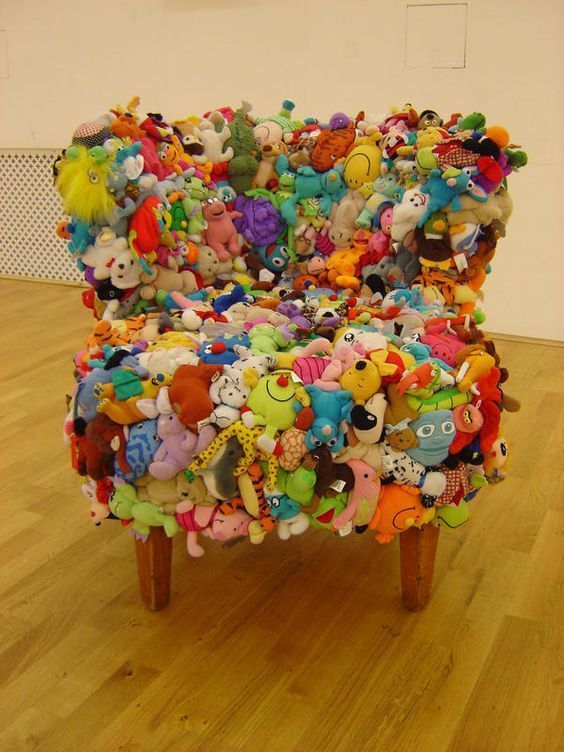 A creative and colorful plush toy chair is a great idea for a child's room or a room where you want something whimsical