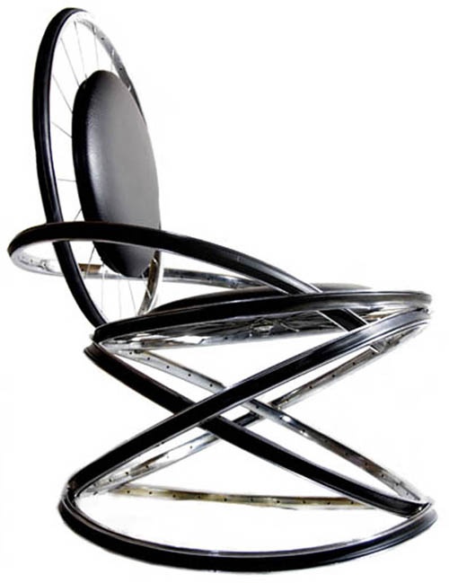 A black industrial chair with wheels and black leather seats is a cool idea for an industrial space, it looks stunning