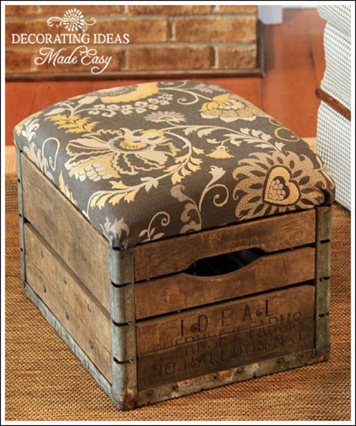 Creating a stool with storage #diywoodcrateprojects #diywoodcrateideas #decorhomeideas