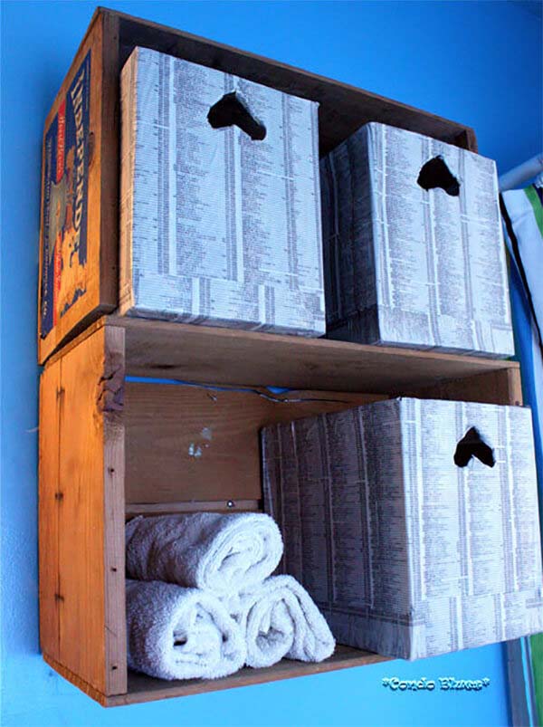 Floating Fruit Crate Display Shelf #diywoodcrateprojects #diywoodcrateideas #decorhomeideas