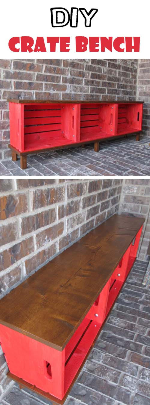 Functional Furniture: Crate Bench Project #diywoodcrateprojects #diywoodcrateideas #decorhomeideas