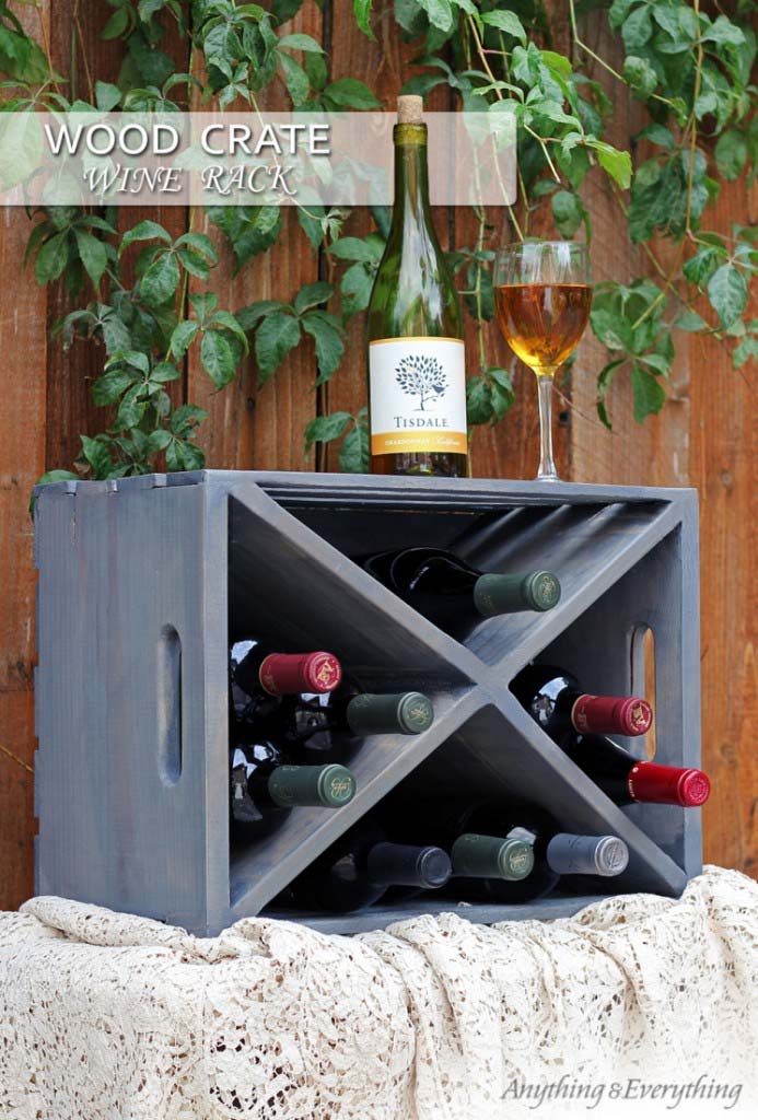 Convert crates into wine racks #diywoodcrateprojects #diywoodcrateideas #decorhomeideas