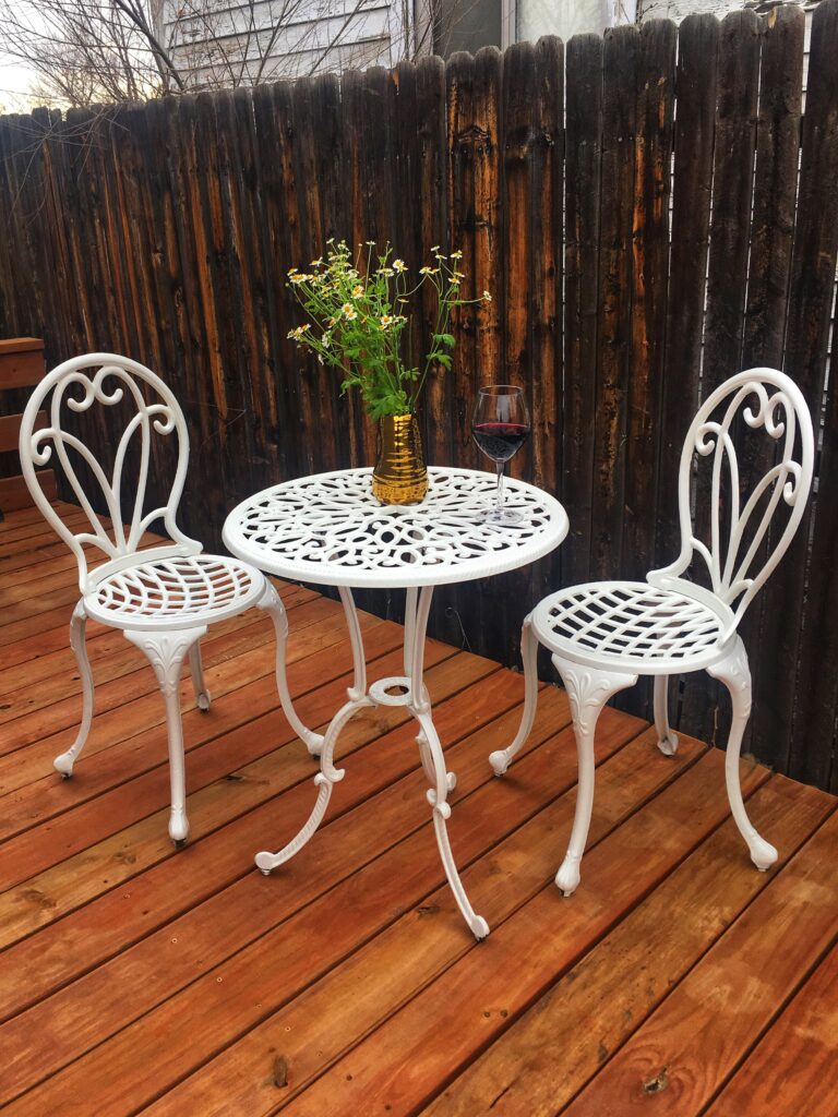 wrought iron patio set