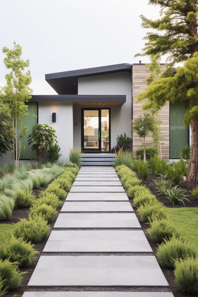 landscaping in front of house