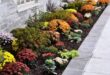 fall flower beds in front of house