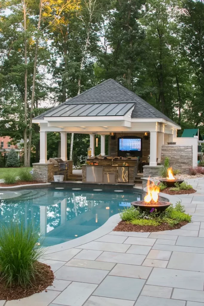 pool landscaping backyard