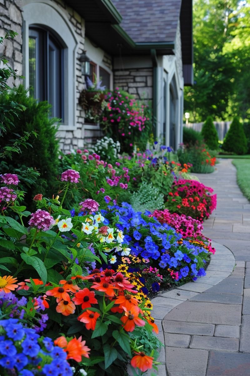 Creative Front Yard Flower Bed Inspiration