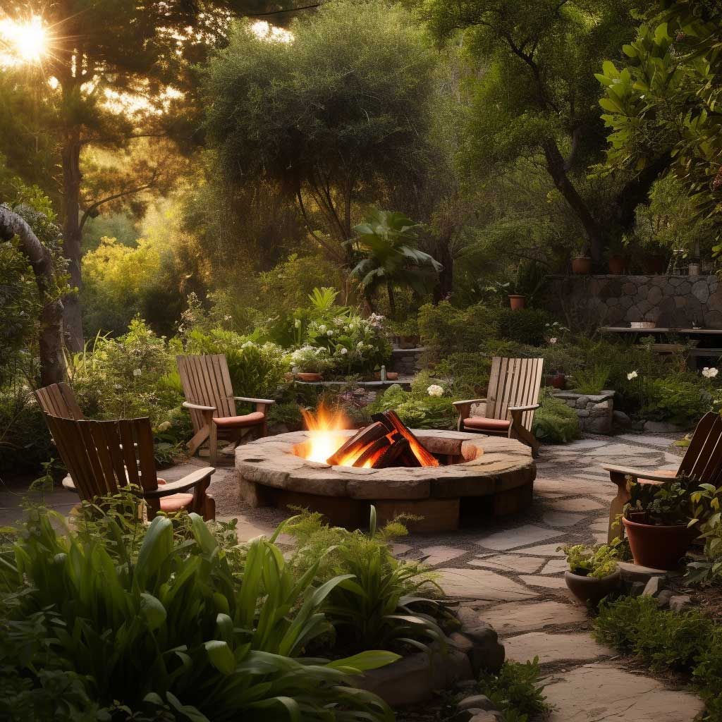 patio ideas with fire pit