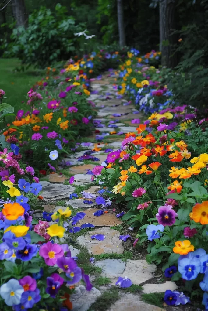 flower beds in front of house