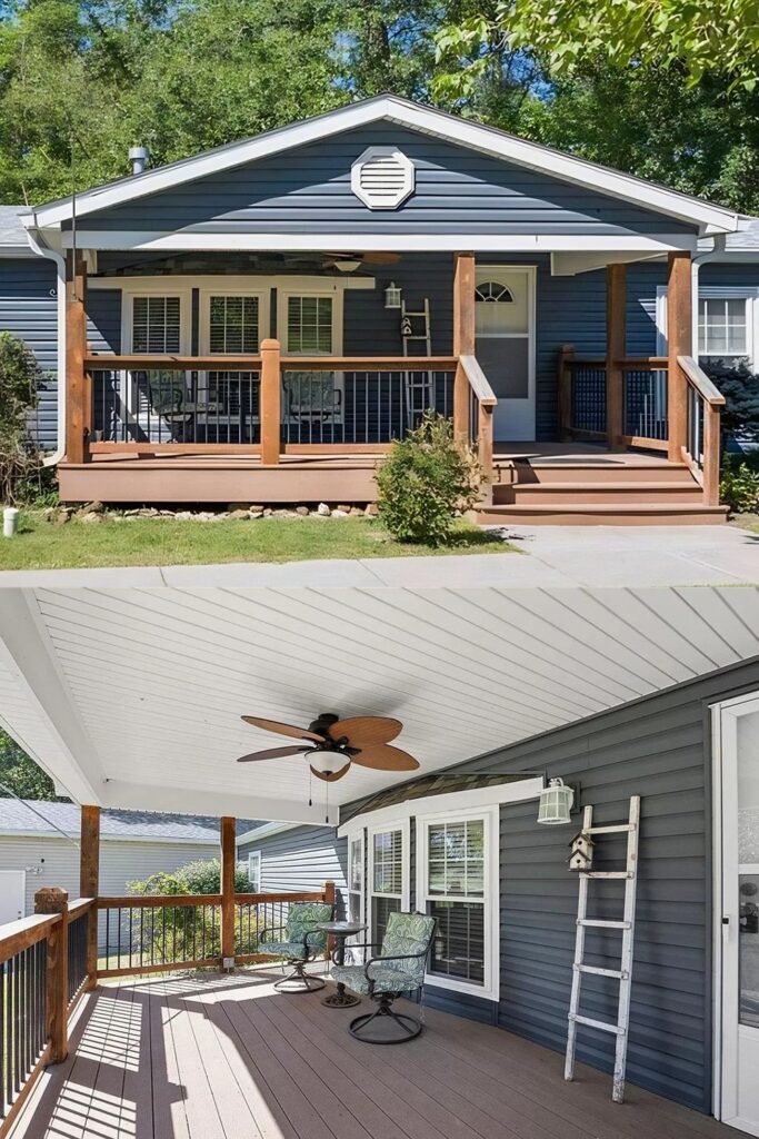 double wide front porch ideas