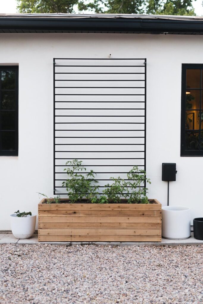 garden planter with trellis