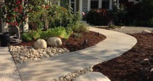 front of house landscape ideas with rock