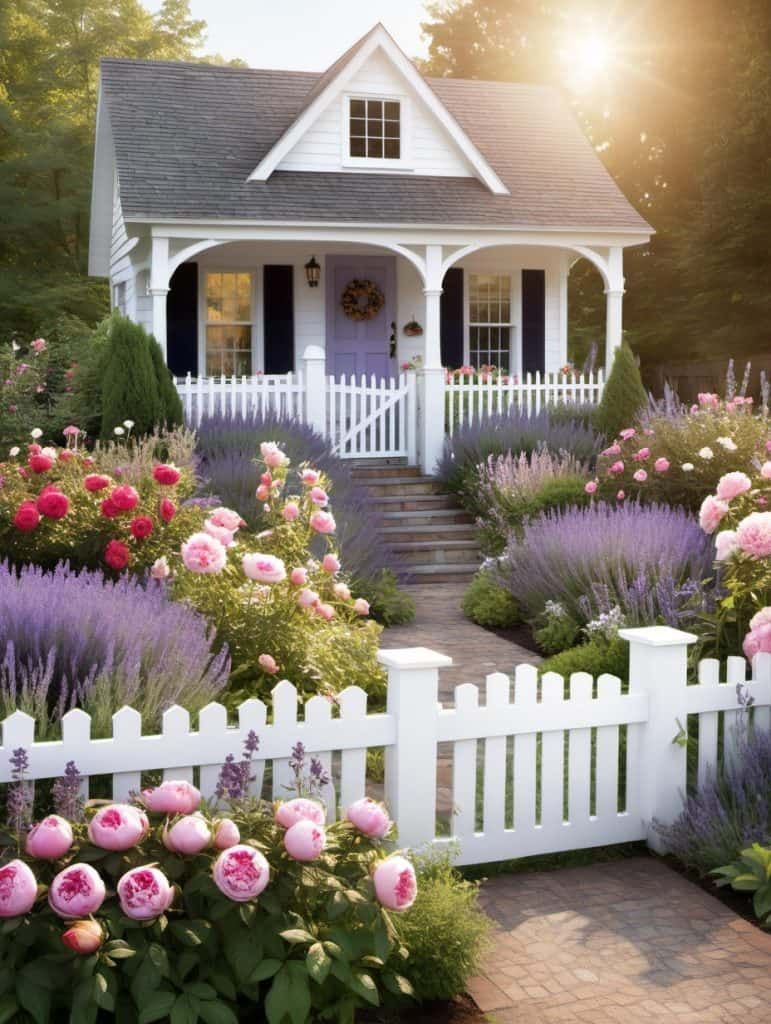 The Beauty of a White Picket Fence Front Yard