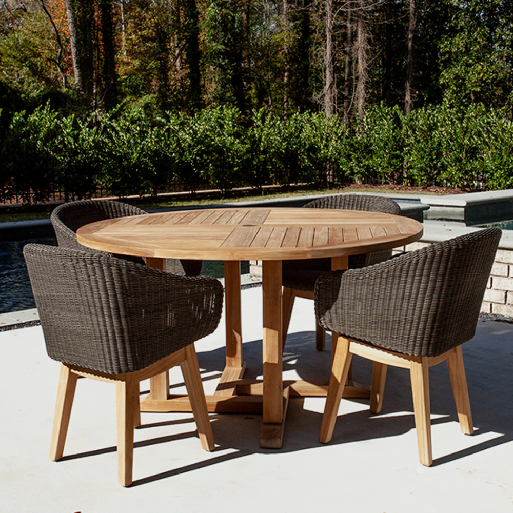 The Charm of a Circular Outdoor Dining Table