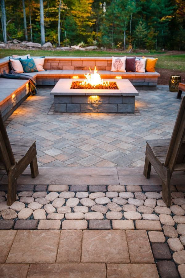 Classic Concrete Fire Pit with Cozy Seating Ar