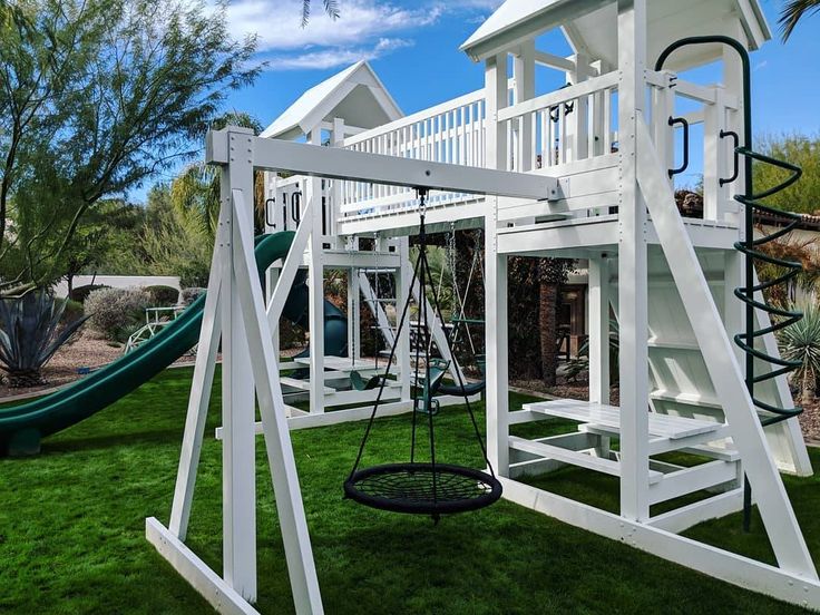 2 Tower Playset | Backyard swing sets, Backyard play spaces .