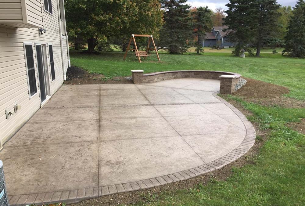 Backyard Stained and Stamped Concrete Pati