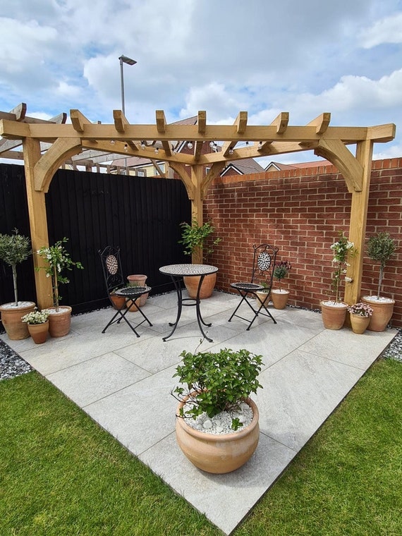 Corner Oak Pergola 2.5m Handmade - Etsy Finla