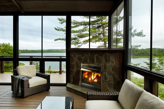 Screen Porch with Cozy Fireplace | Archadeck of Nova Scot
