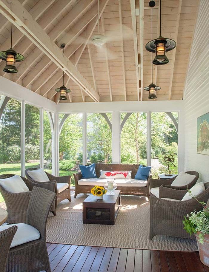 45 Amazingly Cozy and Relaxing Screened Porch Design Ideas | Beach .