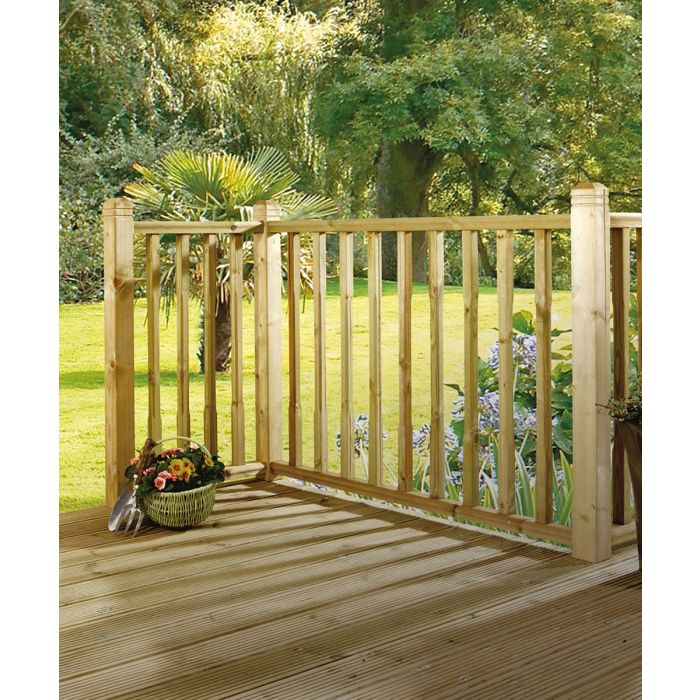 5.4M X 5.4M Contemporary Decking Balustrade Kit + Deluxe 28mm Boar