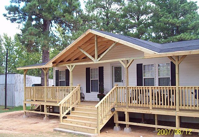 Shingled Roofed Porches | longviewdecks | Mobile home porch, Home .