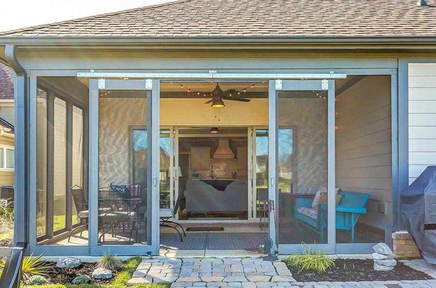 Enclosed Patio with Sliding Glass Doo