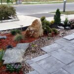 Inspiring Front Yard Landscaping Ideas with Rocks and Mul