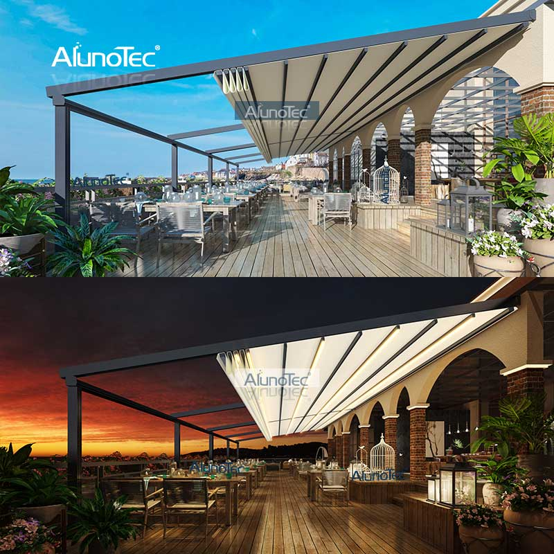 AlunoTec Backyard Motorised Retractable Roof Outdoor Awnings Patio .