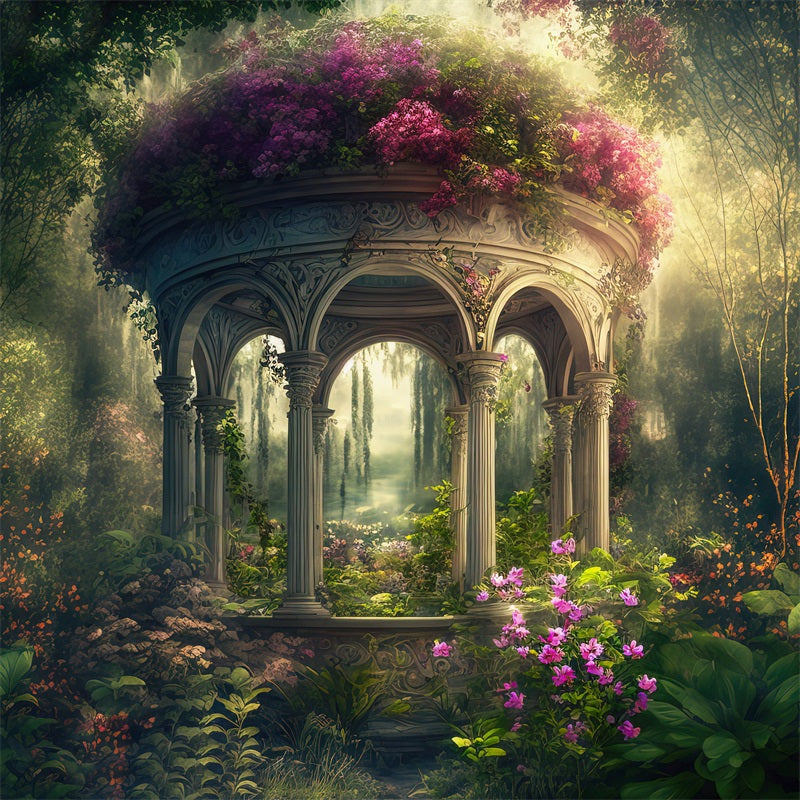 Kate Enchanted Gazebo Spring Fantasy Garden Backdrop for Photograp