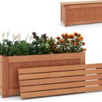 Amazon.com: Giantex 2-in-1 Outdoor Bench, Wood Raised Garden Bed .