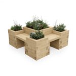 Four Sided Planter Seat with Centre and Corner Beds / 1.5 x 1.5 x .