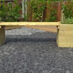 Large Garden Planter Bench Seat Combination 2M Length Wooden - Et