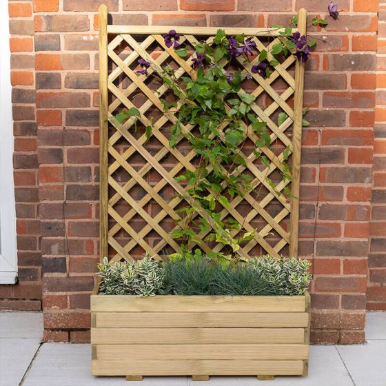 Forest 2'7 x 1'4 Trellis Wooden Garden Planter | B