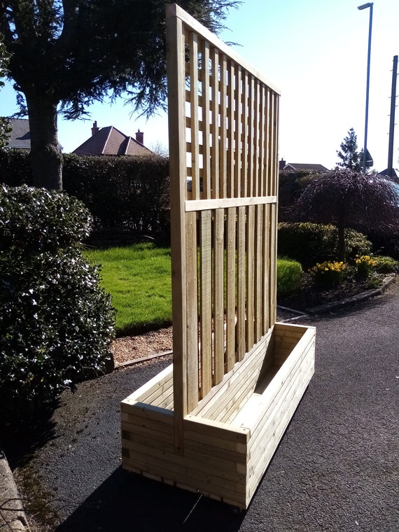 Bespoke Handmade Snowshill Double Planter With Privacy Screen and .