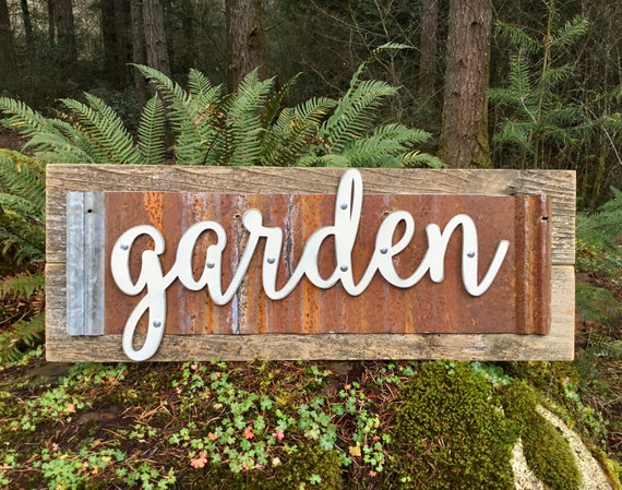 Garden Sign, Wood Garden Sign, Garden Signs, Rustic Home Decor .